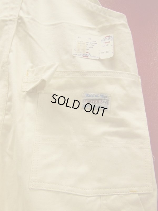 画像5: 1970'S DEADSTOCK CARTER'S W KNEE OVERALLS 36X32/生成りオーバーオール