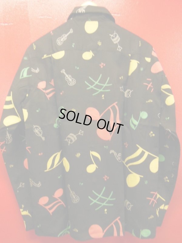 画像3: The GROOVIN HIGH A179 Vintage Atomic Style Box Shirt Musical Note/Black