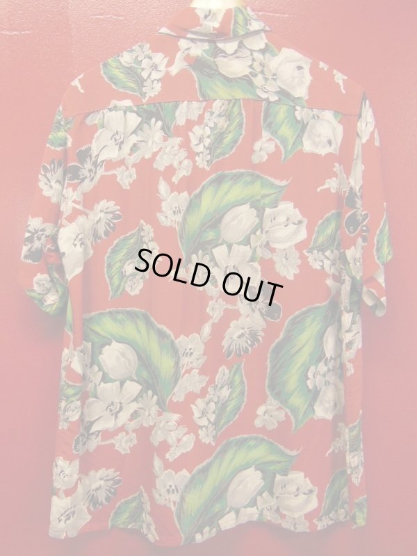 画像4: 1950'S CACMPBELL'S FLOWER PRINTED RAYON HAWAIIAN SHIRT SZ/M