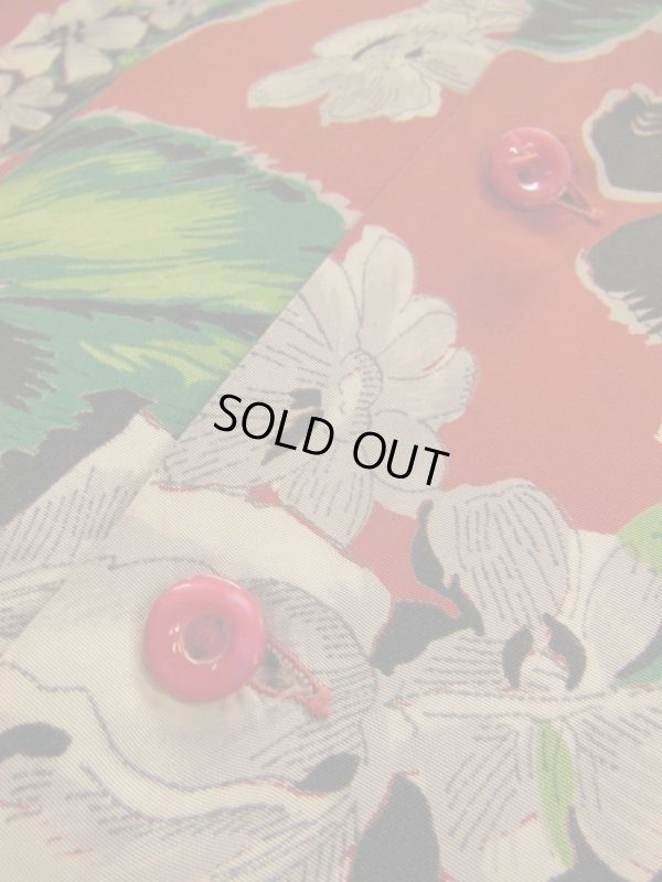 画像9: 1950'S CACMPBELL'S FLOWER PRINTED RAYON HAWAIIAN SHIRT SZ/M