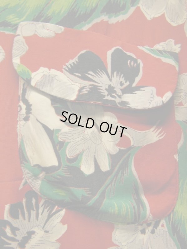 画像8: 1950'S CACMPBELL'S FLOWER PRINTED RAYON HAWAIIAN SHIRT SZ/M