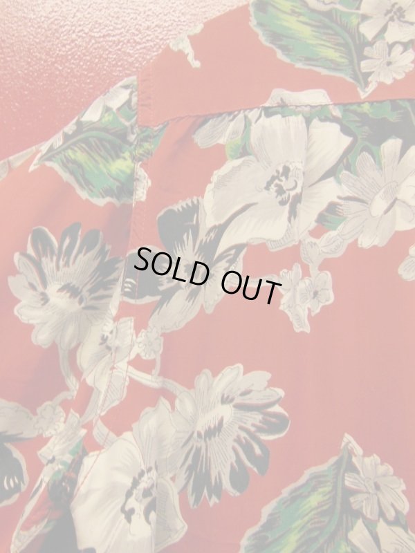 画像10: 1950'S CACMPBELL'S FLOWER PRINTED RAYON HAWAIIAN SHIRT SZ/M