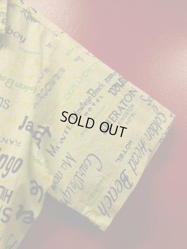 画像10: 1960'S JAMAICAN HOTEL, CLUBMAP PRINTED COTTON SHIRT SZ/M