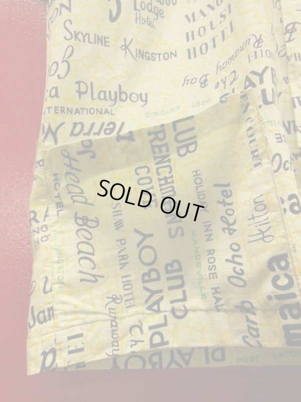 画像8: 1960'S JAMAICAN HOTEL, CLUBMAP PRINTED COTTON SHIRT SZ/M