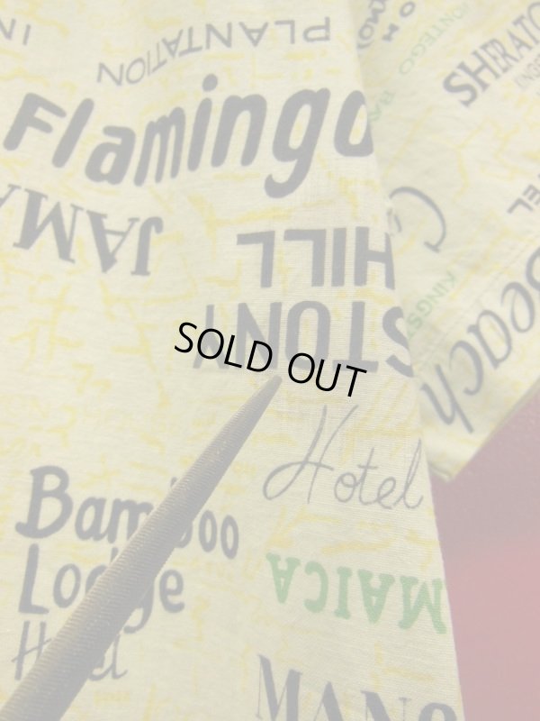 画像12: 1960'S JAMAICAN HOTEL, CLUBMAP PRINTED COTTON SHIRT SZ/M