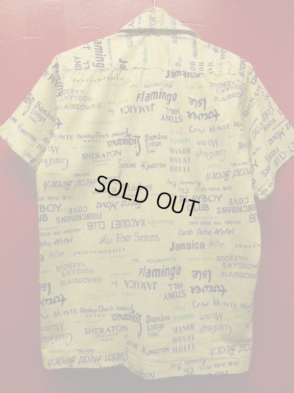 画像4: 1960'S JAMAICAN HOTEL, CLUBMAP PRINTED COTTON SHIRT SZ/M