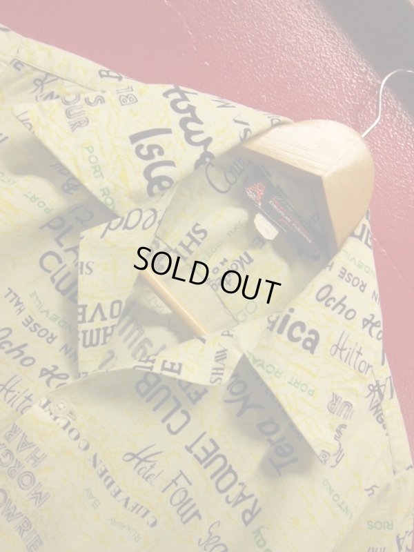 画像6: 1960'S JAMAICAN HOTEL, CLUBMAP PRINTED COTTON SHIRT SZ/M