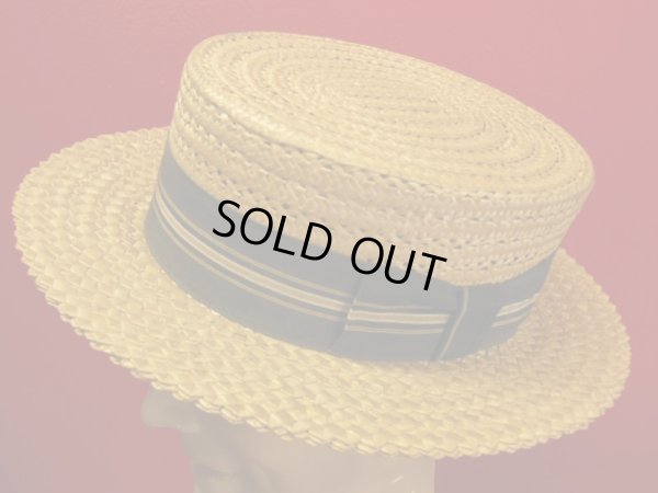 画像13: 1940'S FASHION TAILORED STRAW BOATER HAT/7-1/4 (58cm)ビンテージストローボーターハットカンカン帽
