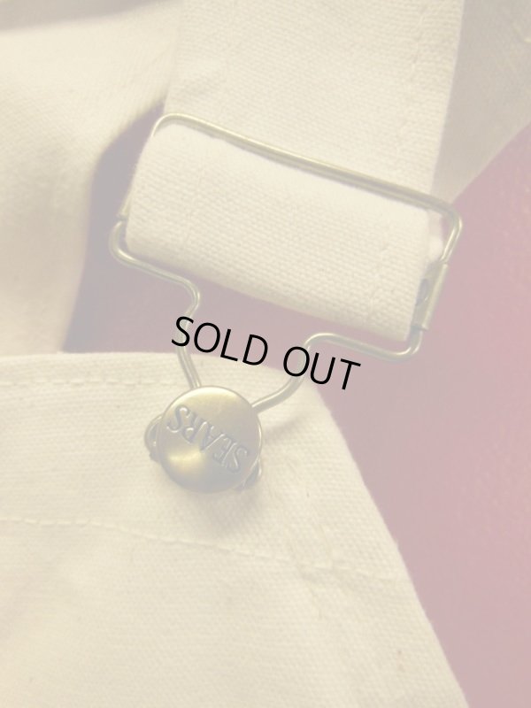 画像8: 1960'S~ DEADSTOCK SEARS 10 OZ. WHITE DUCK CARPENTERS OVERALLS W/APRON SZ/38X32