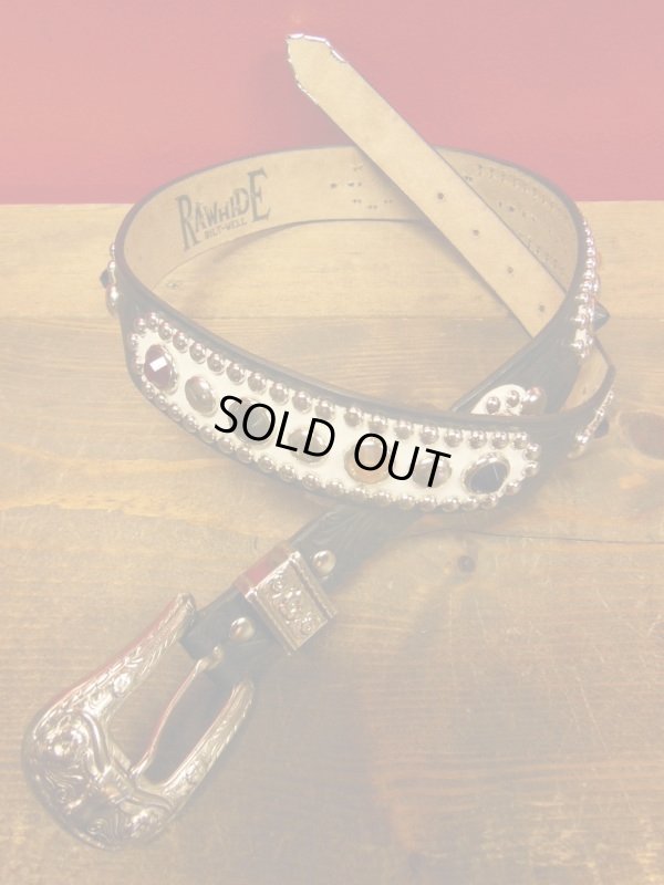 画像1: RAWHIDE STUDDED & JEWELED BELT LOT-412/ 1-1/2"[38MM] ブルース・スプリングスティーンBorn In The USAベルト