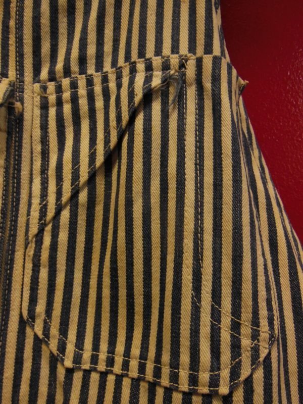 画像4: 1930'S DICKIES "WIRLING LOG SWASTIKA TAG" EXTRA STRIPE OVERALLS 34X32