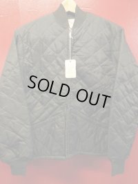 1960'S DEADSTOCK  QUITED NYLON JACKET/BLACK/SZ/SMALL