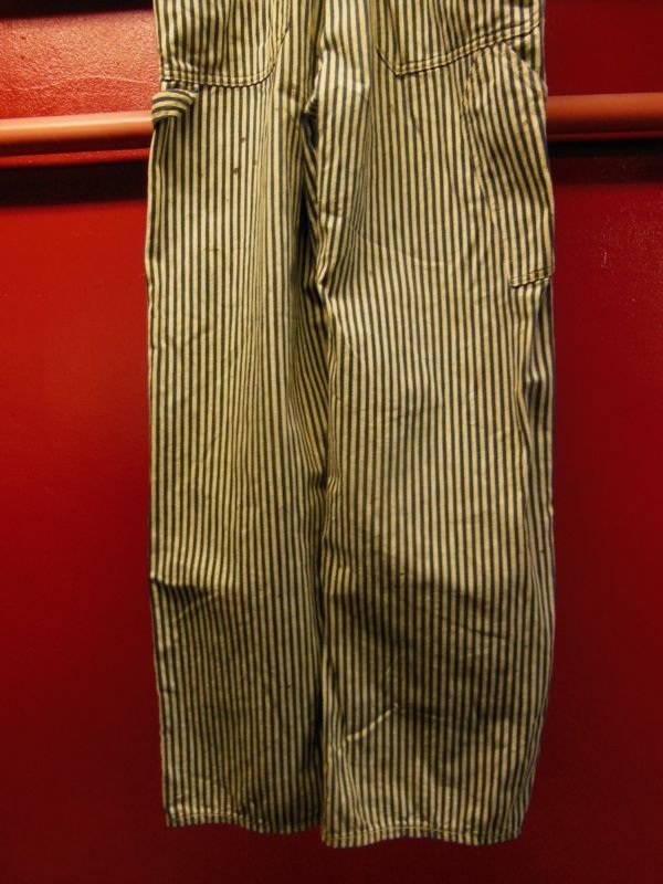 画像13: 1930'S DICKIES "WIRLING LOG SWASTIKA TAG" EXTRA STRIPE OVERALLS 34X32