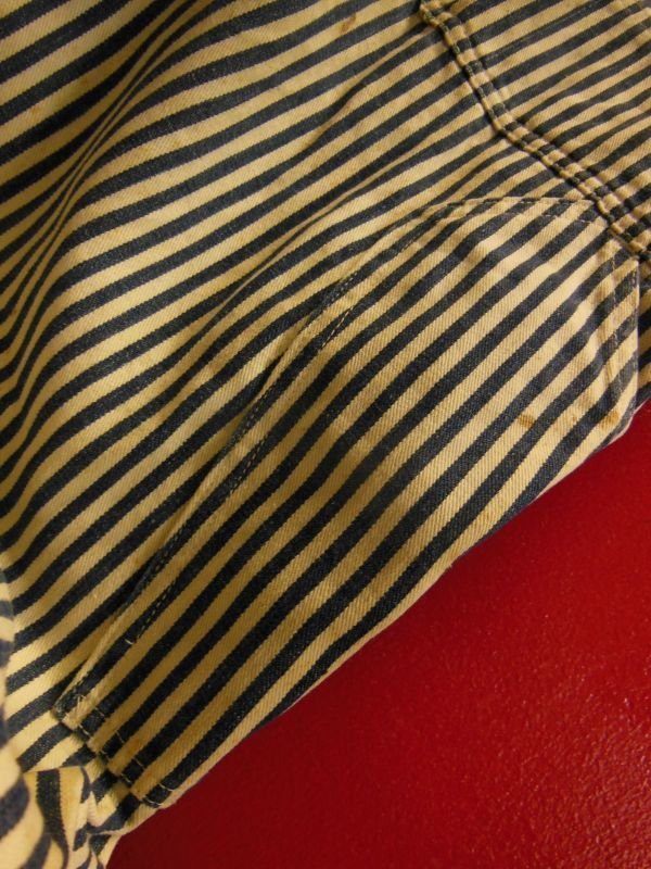 画像11: 1930'S DICKIES "WIRLING LOG SWASTIKA TAG" EXTRA STRIPE OVERALLS 34X32