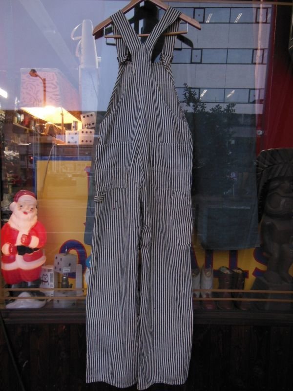 画像19: 1930'S DICKIES "WIRLING LOG SWASTIKA TAG" EXTRA STRIPE OVERALLS 34X32