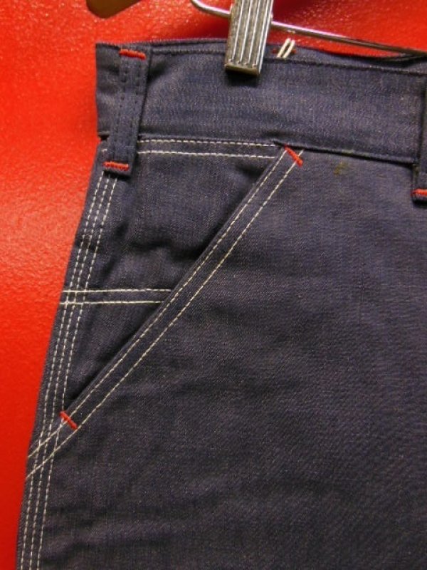画像4: 1960'S DEADSTOCK MW POWR HOUSE BATDYED DENIM PAINTER PANTS SZ/36X32