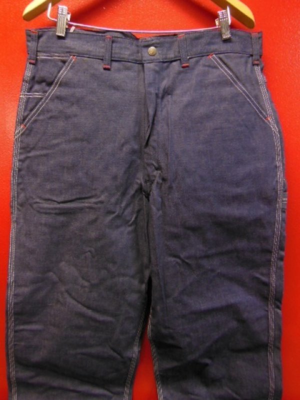 画像3: 1960'S DEADSTOCK MW POWR HOUSE BATDYED DENIM PAINTER PANTS SZ/36X32