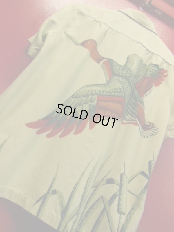 画像3: 1940'S CATALINA FLYING DUCK BACK PANEL PRINTED RAYON HAWAIIAN SHIRT SZ/S