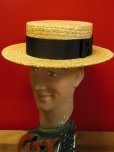 画像1: NEW! 新品 OLNEY STRAW BOATER HAT MADE IN UK/7-1/8(58cm)ストローハットカンカン帽 (1)