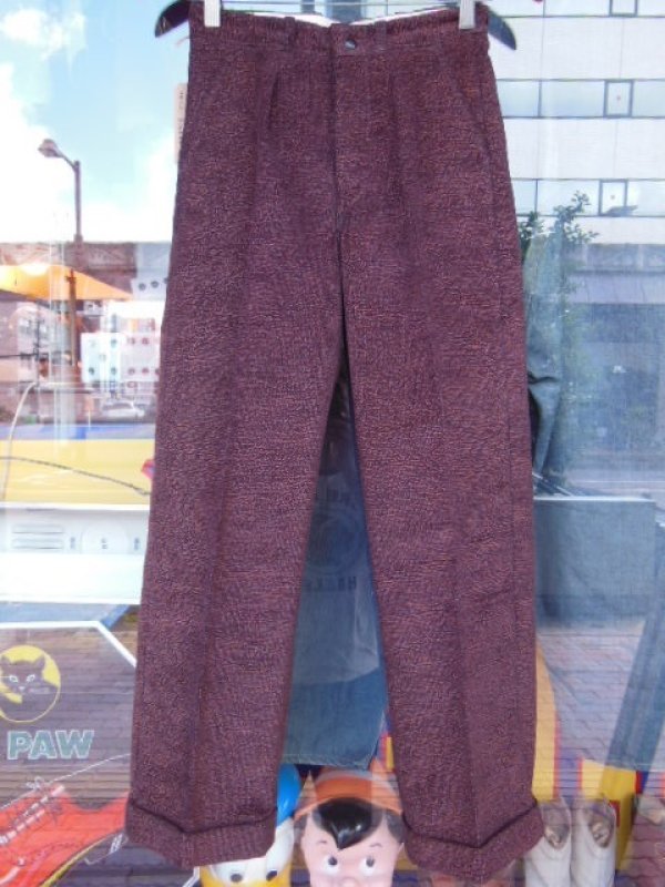 画像9: 1930'S DEADSTOCK UNKNOWN PRINTED CORDS TROUSERS YOUTH12 25.5X26