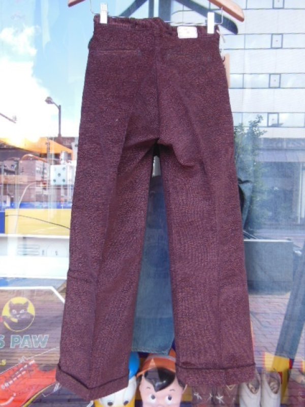 画像10: 1930'S DEADSTOCK UNKNOWN PRINTED CORDS TROUSERS YOUTH12 25.5X26
