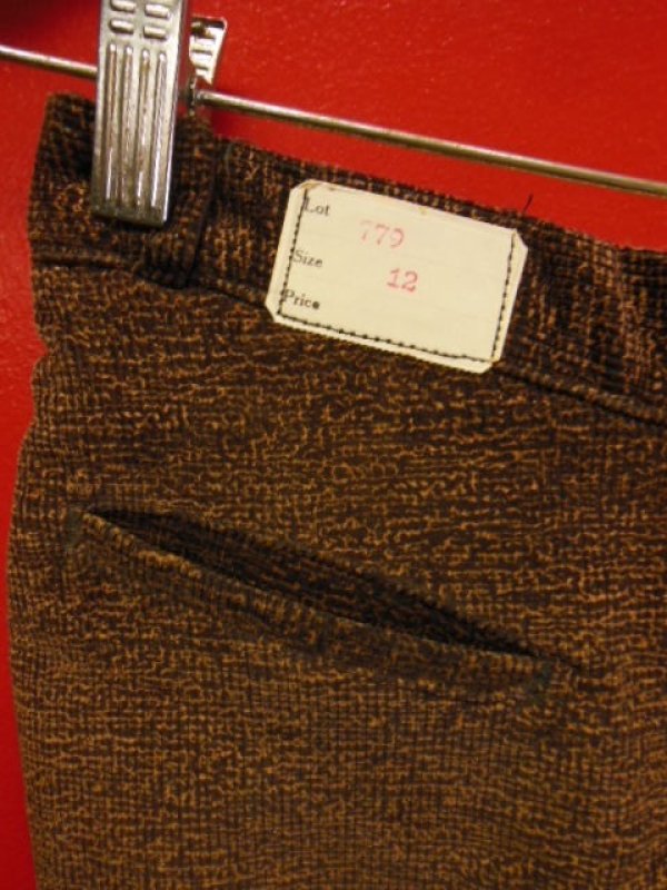 画像3: 1930'S DEADSTOCK UNKNOWN PRINTED CORDS TROUSERS YOUTH12 25.5X26