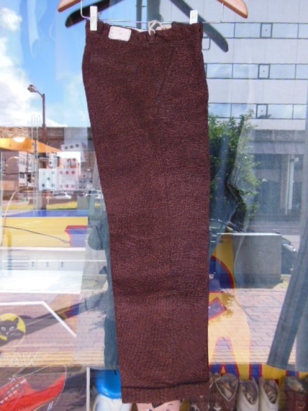 画像11: 1930'S DEADSTOCK UNKNOWN PRINTED CORDS TROUSERS YOUTH12 25.5X26
