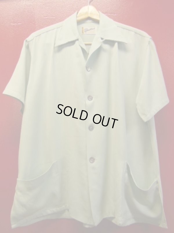 画像5: 1940'S BRENTWOOD PALE GREEN ALLIGATOR BACK PANEL PRINTED RAYON SHIRT SZ/LARGE