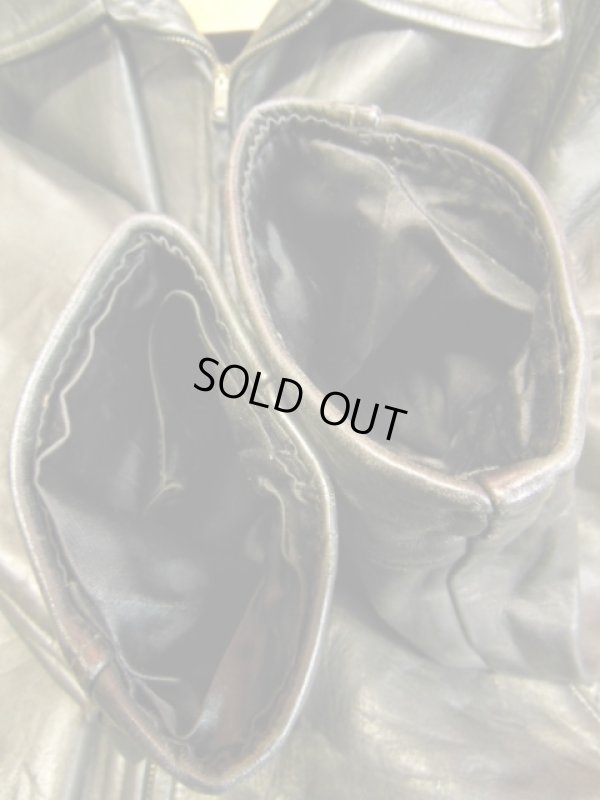 画像13: 1950'S UNKNOWN BLACK HORSEHIDE SPORTS JACKET SZ/46?