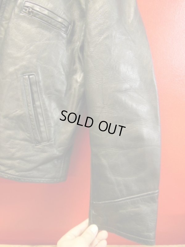画像12: 1950'S UNKNOWN BLACK HORSEHIDE SPORTS JACKET SZ/46?