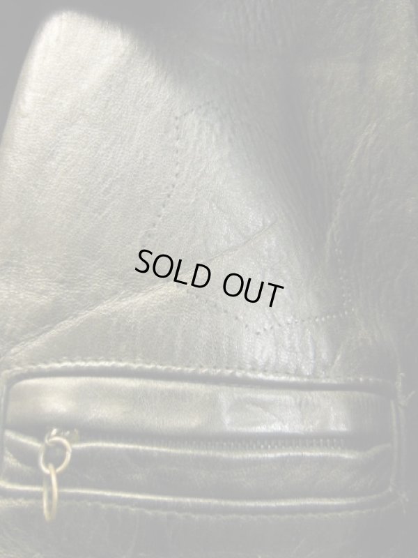 画像5: 1950'S UNKNOWN BLACK HORSEHIDE SPORTS JACKET SZ/46?