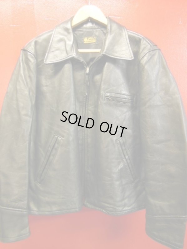 画像3: 1950'S UNKNOWN BLACK HORSEHIDE SPORTS JACKET SZ/46?