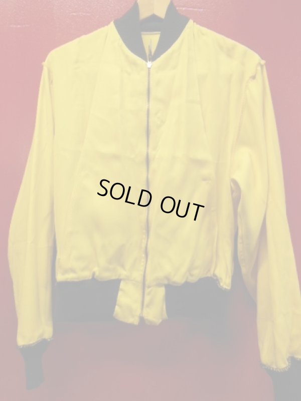 画像10: 1950'S AIRMAN YELLOW X BLACK TWO TONE RAYON GABERDINE JACKET/38-40 