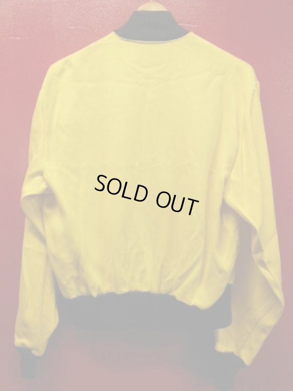 画像6: 1950'S AIRMAN YELLOW X BLACK TWO TONE RAYON GABERDINE JACKET/38-40 