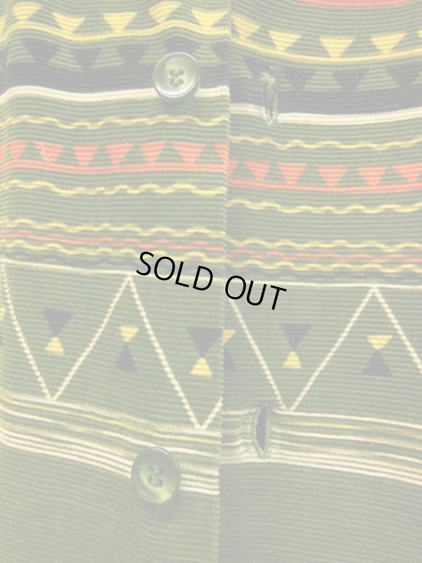 画像12: 1950'S TOWNCRAFT NATIVE BORDER PRINTED CORDUROY SHIRT SZ/SMALL 