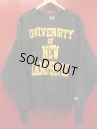 1990'S~ CHAMPION リバースウィーブ スウェット /黒/NEW HAMPSHIRE大学/4段プリント/Mサイズ/MEXICO製