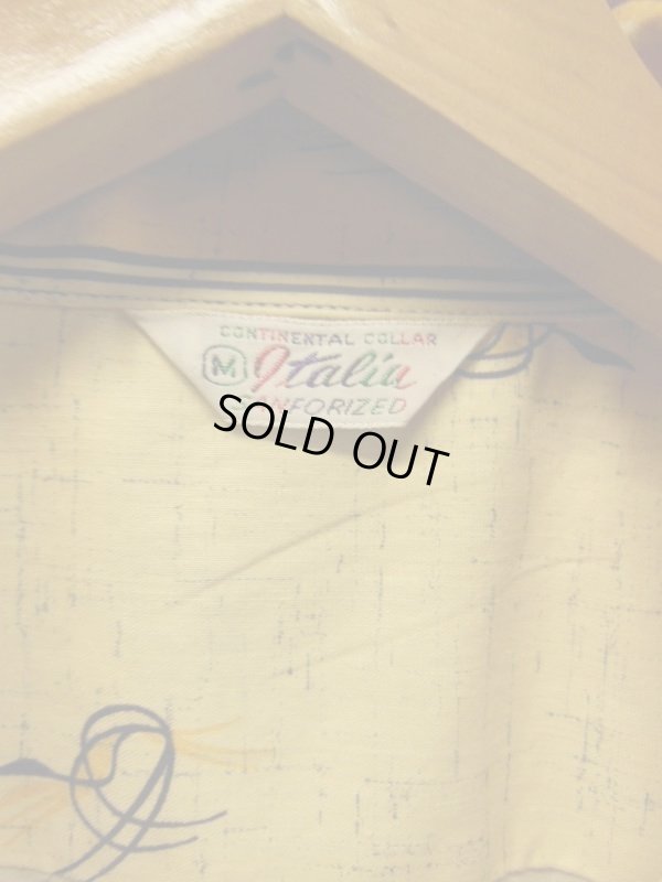 画像4: 1950'S ITALIA ABSTRACT ATOMIC PRINT SHIRT SZ/M/カスリネップイタリアンカラー