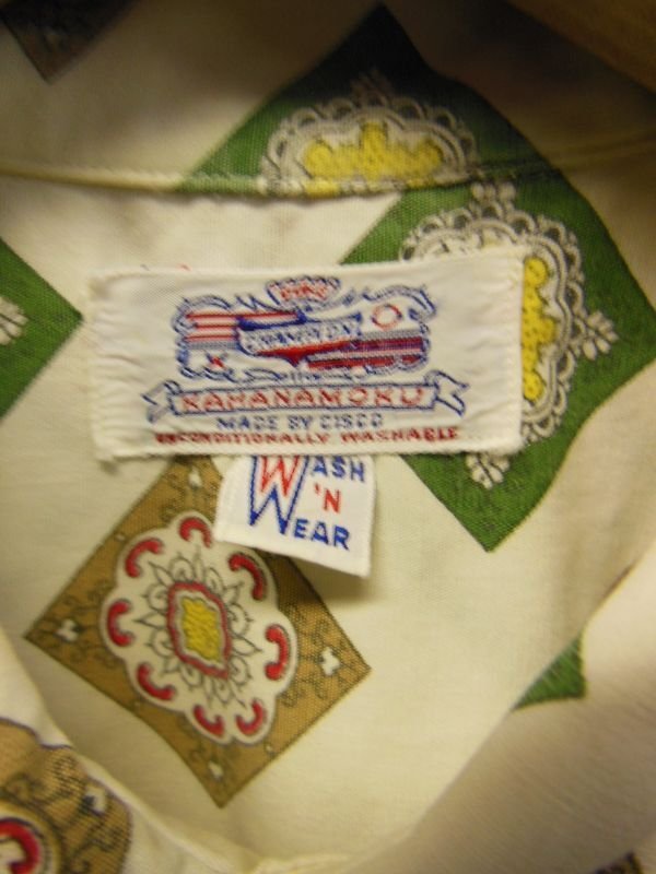 画像3: 1950'S KAHANAMOKU BORDER RAYON HAWAIIAN SHIRT SZ/M
