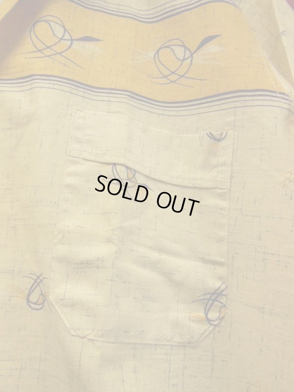 画像6: 1950'S ITALIA ABSTRACT ATOMIC PRINT SHIRT SZ/M/カスリネップイタリアンカラー