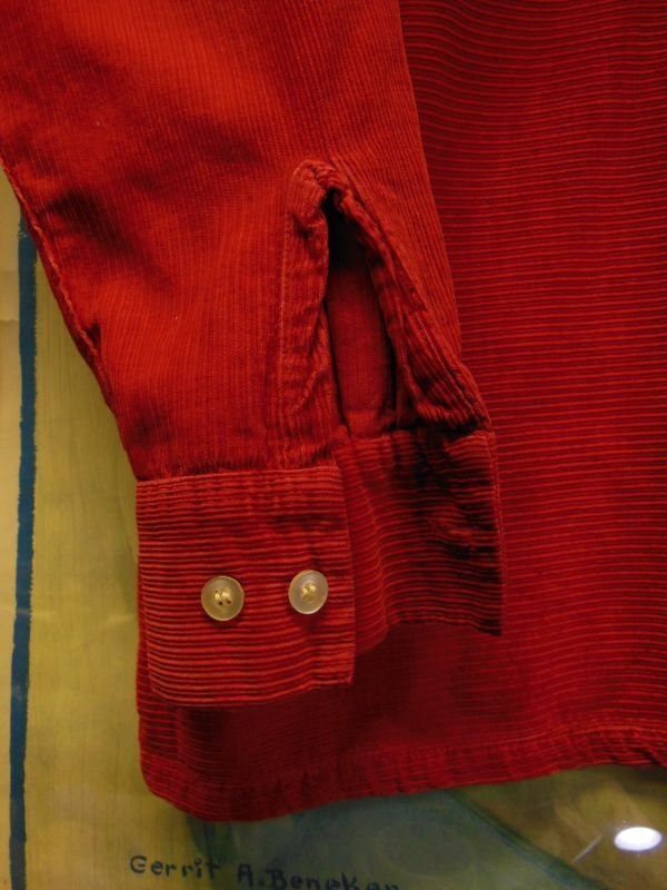 画像8: 1950'S BRENT RED CORDUROY PULLOVER SHIRT SZ/M
