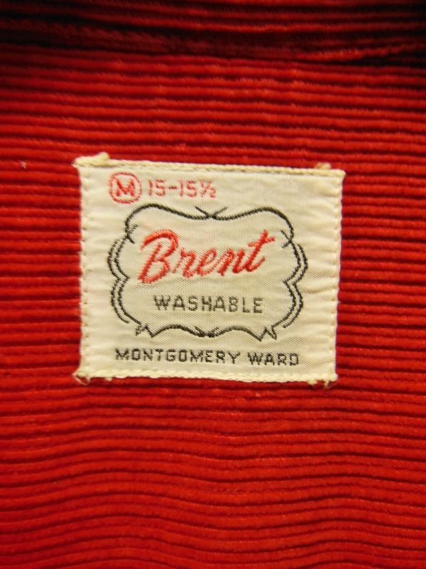 画像3: 1950'S BRENT RED CORDUROY PULLOVER SHIRT SZ/M