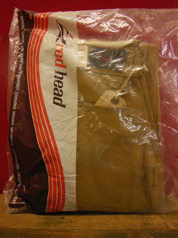 画像2: 1970'S DEADSTOCK  REDHEAD WATERPROOFING  BROWN DUCK HUNTING PANTS 30X32 