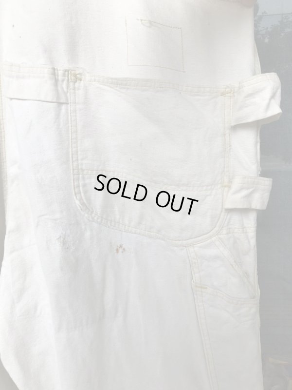 画像15: 1950'S LEE UNBREACHED CANVAS CARPENTER'S OVERALLS w/APRON  44X29