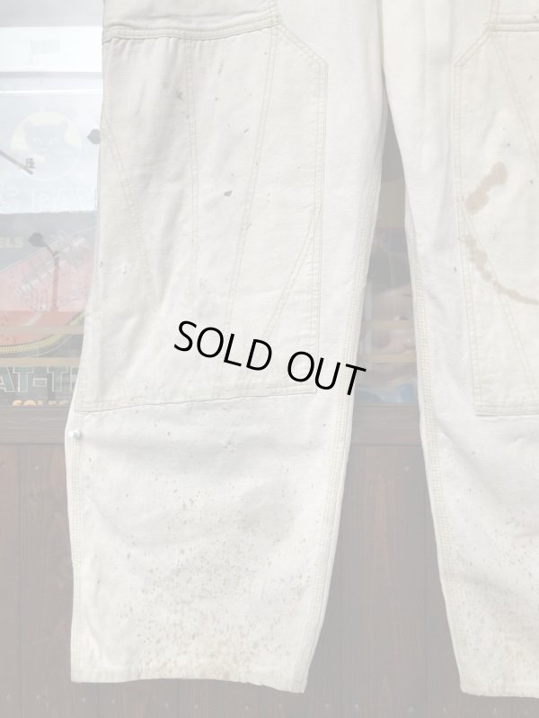 画像9: 1950'S LEE UNBREACHED CANVAS CARPENTER'S OVERALLS w/APRON  44X29