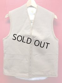 1970'S DEADSTOCK CARHARTT BROWN DUCK PILE LINED VEST LOT-6SV/SMALL