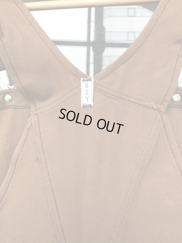 画像18: 1970'S DEADSTOCK KEY BROWN DUCK OVERALLS SIZE/36-28 