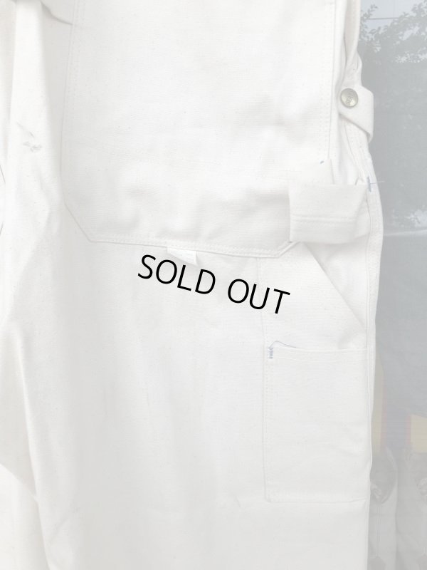 画像5: 1960'S~ DEADSTOCK SEARS 10 OZ. WHITE DUCK CARPENTERS OVERALLS W/APRON SZ/38X32