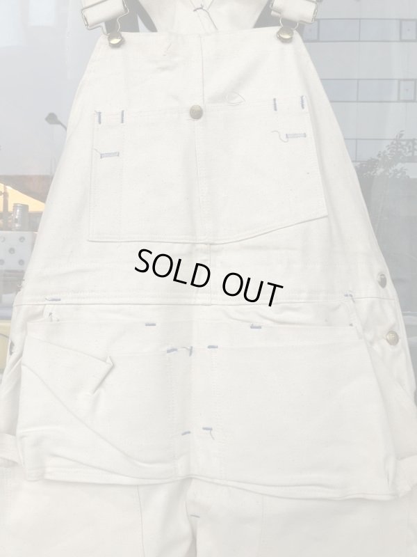 画像3: 1960'S~ DEADSTOCK SEARS 10 OZ. WHITE DUCK CARPENTERS OVERALLS W/APRON SZ/38X32