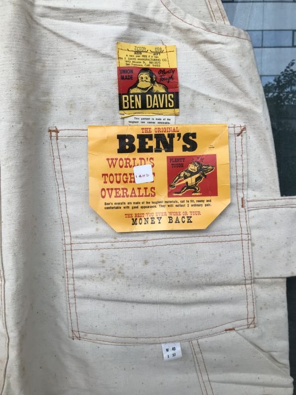 画像6: 1950'S〜 DEADTOCK BEN DAVIS CANVAS OVERALLS 40X32
