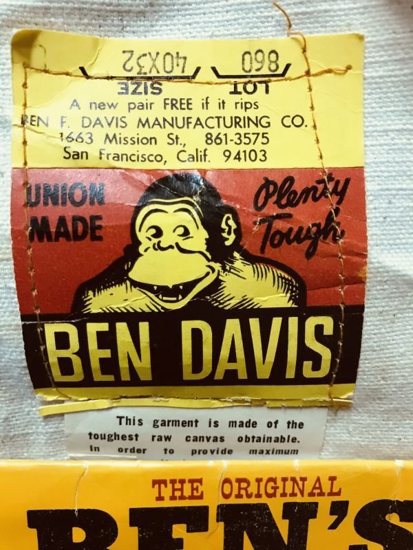画像5: 1950'S〜 DEADTOCK BEN DAVIS CANVAS OVERALLS 40X32